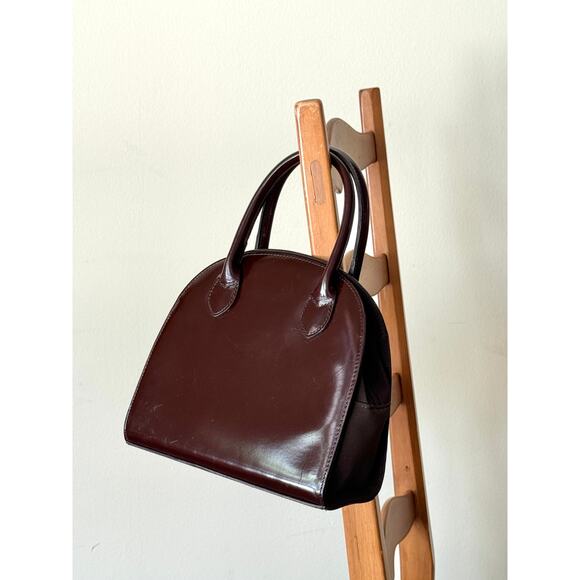 Vintage Liz Claiborne Chocolate Patent Leather Purse 1990s - Picture 1 of 3